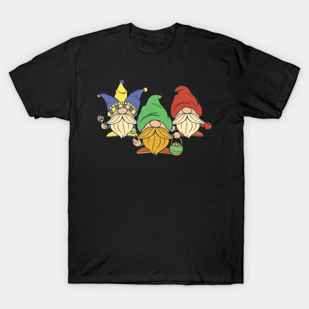 Gnomes dressed for mardi gras T-Shirt by Picasso_design1995